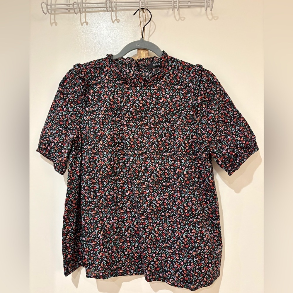 Madewell Puff-Sleeve Ruffle Top in Fieldwalk Floral - Picture 6 of 7